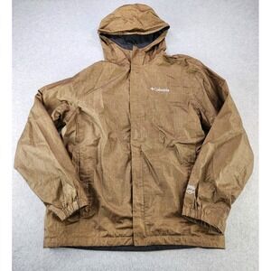 Columbia Waterproof Watertight Pockets Full-Zip Rain packable Jacket Sz MEDIUM